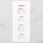 Rode zilvergrijze sneeuwvlok voor bruiloft menu (Achterkant)