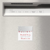 Rode zilvergrijze sneeuwvlokbruiloft Bespaar op da Magneet (Insitu (Vaatwasser))