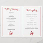 Rode, zilvergrijze sneeuwvlokken gevouwen trouwpro (Achterkant)