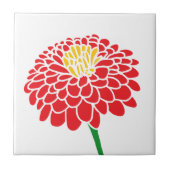 Rode Zinnia bloem aangepaste kleur tegels Tegeltje (Voorkant)