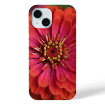 Rode zinnia - bloem iPhone 15 Hoesje