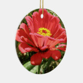 Rode Zinnia Douce Verjaardag Keramisch Ornament (Rechts)