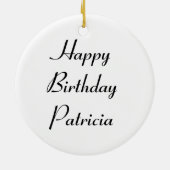 Rode Zinnia Douce Verjaardag Keramisch Ornament (Achterkant)