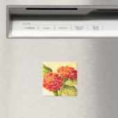 Rode Zinnias Magneet (Insitu (Vaatwasser))