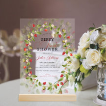 Rode Zoete Aardbei Wilde Bloem Krans Baby Shower