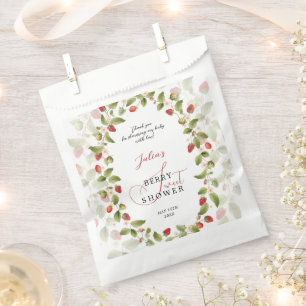 Rode Zoete Aardbei Wilde Bloem Krans Baby Shower Bedankzakje