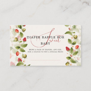 Rode Zoete Aardbei Wilde Bloem Krans Baby Shower Informatiekaartje