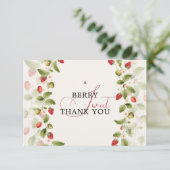 Rode Zoete Aardbei Wilde Bloem Krans Baby Shower Kaart (Staand voorkant)