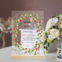 Rode Zoete Aardbei Wilde Bloemenkrans Baby Shower