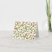 Rode Zoete Aardbei Wilde Bloemenkrans Baby Shower Bedankkaart (Achterkant)