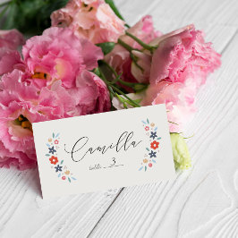 Rode Zoete Bloemige Baby Shower Gevouwen Plaatskaa Plaatskaartje