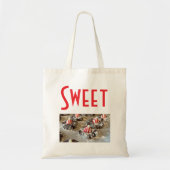 Rode zoete canvas tas met koekje afbeelding (Voorkant)