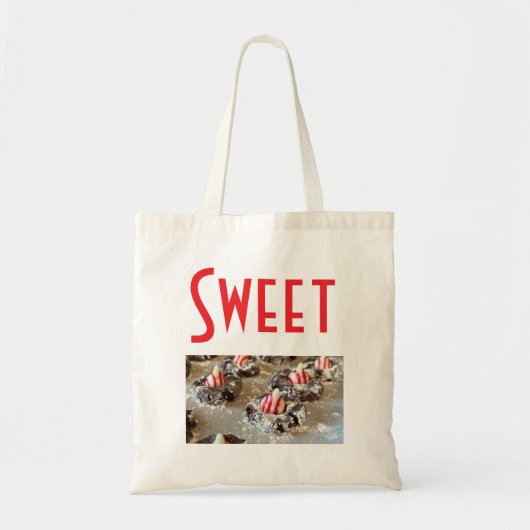 Rode zoete canvas tas met koekje afbeelding (Voorkant)