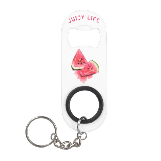 Rode zoete juicy watermeloenen — gebak — vers mini flessenopener (Voorkant)