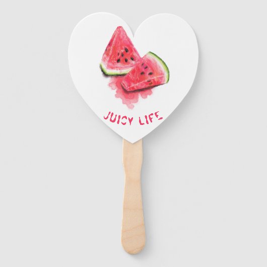 Rode zoete juicy watermeloenen - Tasty - Tekening Handwaaier (Achterkant)