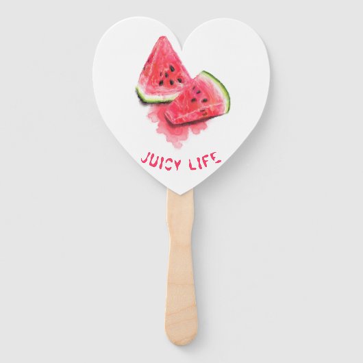 Rode zoete juicy watermeloenen - Tasty - Tekening Handwaaier (Voorkant)