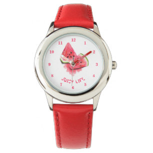 Rode zoete juicy watermeloenen - Tasty - Tekening  Horloge