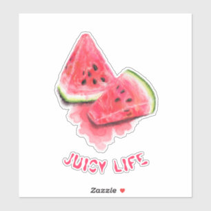 Rode zoete juicy watermeloenen - Tasty - Tekening Sticker
