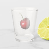 Rode zoete kers - Smakelijk - Proost Shot Glas (Achterkant)