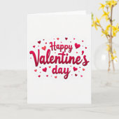 Rode Zoete Script Hartjes Valentijnkaart Kaart (Gele Bloem)