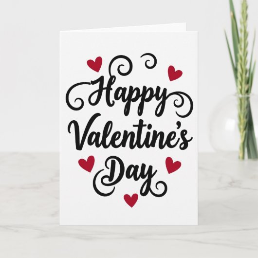 Rode Zoete Script Valentijnskaart Kaart (Voorkant)