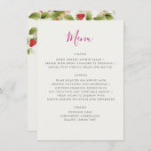 Rode Zoete Wilde Aardbeibloemen Bruiloft Menu (Voorkant / Achterkant)