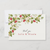 Rode zoete wilde aardbeien bloemen bruiloft (Voorkant)