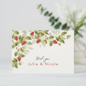 Rode zoete wilde aardbeien bloemen bruiloft (Staand voorkant)