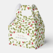 Rode zoete wilde aardbeien bloemen bruiloft bedankdoosjes (Voorkant Zijde)