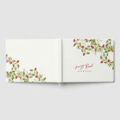 Rode zoete wilde aardbeien bloemen bruiloft gastenboek (Volledig)