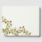 Rode zoete wilde aardbeien bloemen bruiloft gastenboek (Achterkant)