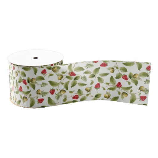 Rode zoete wilde aardbeien bloemen bruiloft grosgrain lint (Spoel)