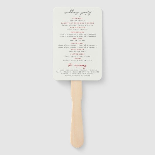 Rode zoete wilde aardbeien bloemen bruiloft handwaaier (Achterkant)