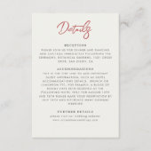 Rode zoete wilde aardbeien bloemen bruiloft informatiekaartje (Voorkant)