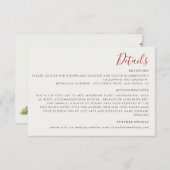 Rode zoete wilde aardbeien bloemen bruiloft informatiekaartje (Voorkant / Achterkant)