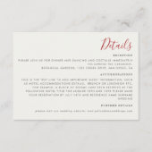 Rode zoete wilde aardbeien bloemen bruiloft informatiekaartje (Voorkant)