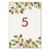 Rode zoete wilde aardbeien bloemen bruiloft kaart (Achterkant)