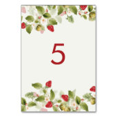 Rode zoete wilde aardbeien bloemen bruiloft kaart (Voorkant)