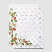 Rode zoete wilde aardbeien bloemen bruiloft vellum uitnodigingen (Offset (Uitnodiging))