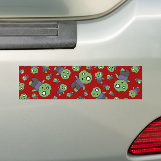 Rode zombies bumpersticker (Op auto)