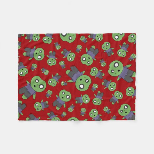 Rode zombies fleece deken (Voorkant (Horizontaal))