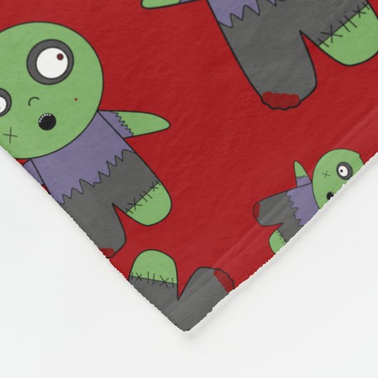 Rode zombies fleece deken (Hoek)