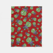 Rode zombies fleece deken (Voorkant)