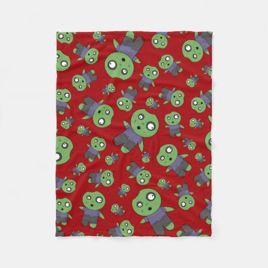 Rode zombies fleece deken (Voorkant)