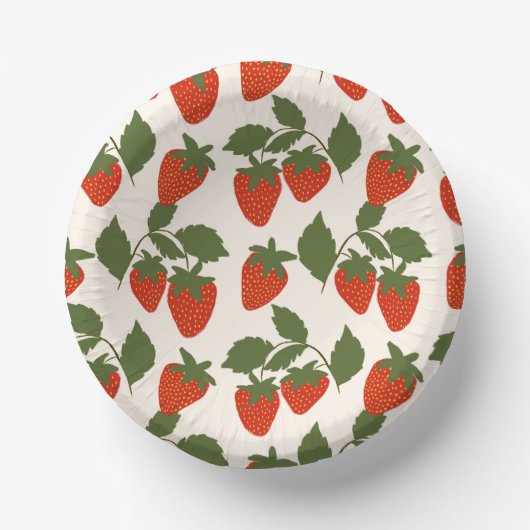 Rode Zomer Aardbei Papieren Kommen (Voorkant)