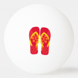 Rode Zomer Strand Party Teenslippers Pingpongbal