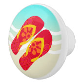 Rode Zomer Strand Teenslippers Deurknop Keramische Knop (Rechts)