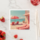 Rode zomer strand vibe servet (Insitu)
