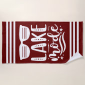 Rode Zomer Zonnebril Lake Mode Stripe Border Strandlaken (Voorkant)