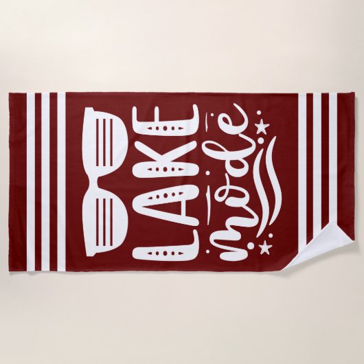 Rode Zomer Zonnebril Lake Mode Stripe Border Strandlaken (Voorkant)